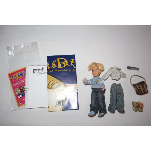 MGA Bratz Lil Boyz Boy Mini Lakin Doll 4.5" Original 2 Outfits Clothes Poster - Picture 12 of 12